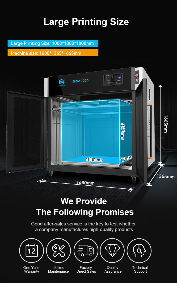 Mingda D1000 Industrial 3D Printer – 1000×1000×1000mm Build Volume