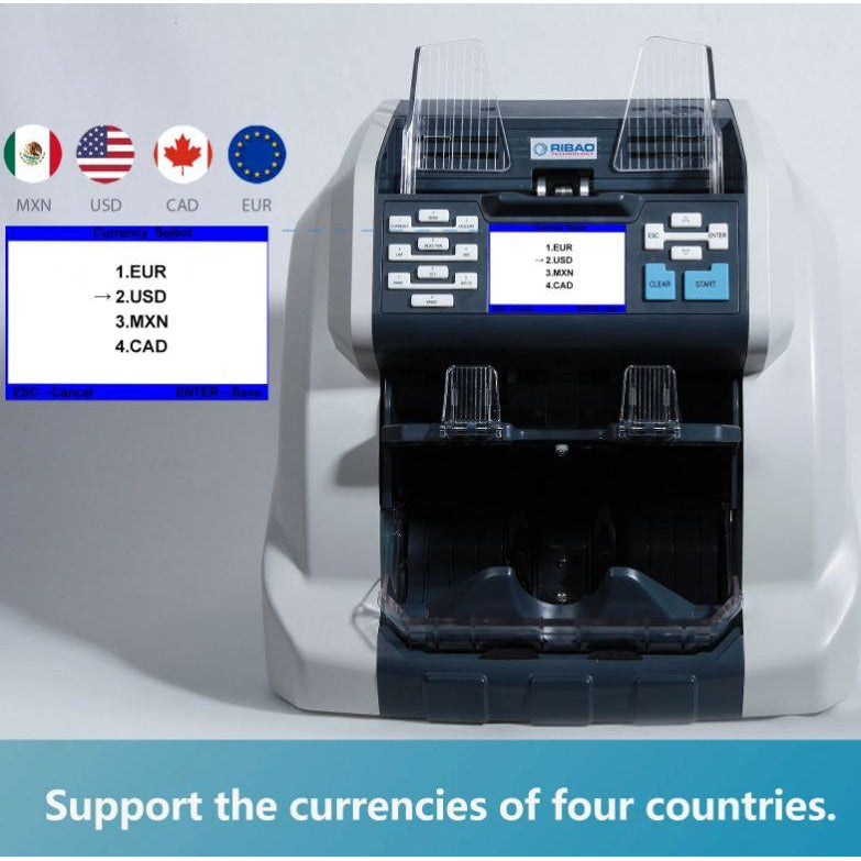 Ribao BCS-160 Bank Grade Two-Pocket Mixed Value Counter Bill Counter & Sorter