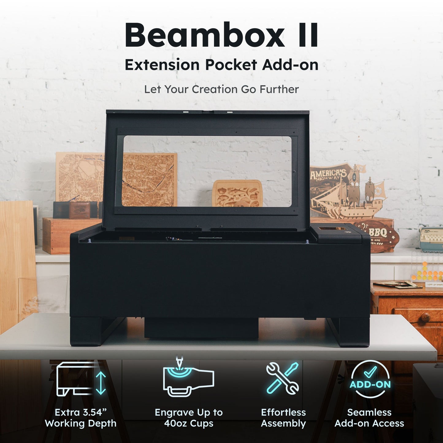 Flux BeamBox II 55W CO2 Laser Cutter