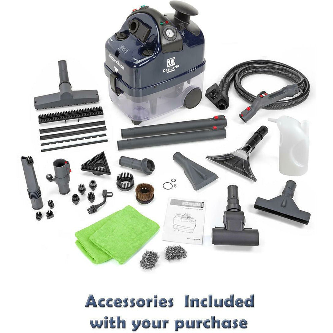 Vapor Clean Desiderio Plus - 318° 75 Psi (5 bar) Continuous Refill Steam Vacuum and Hot Water Injection - Made in Italy Desiderio Plus