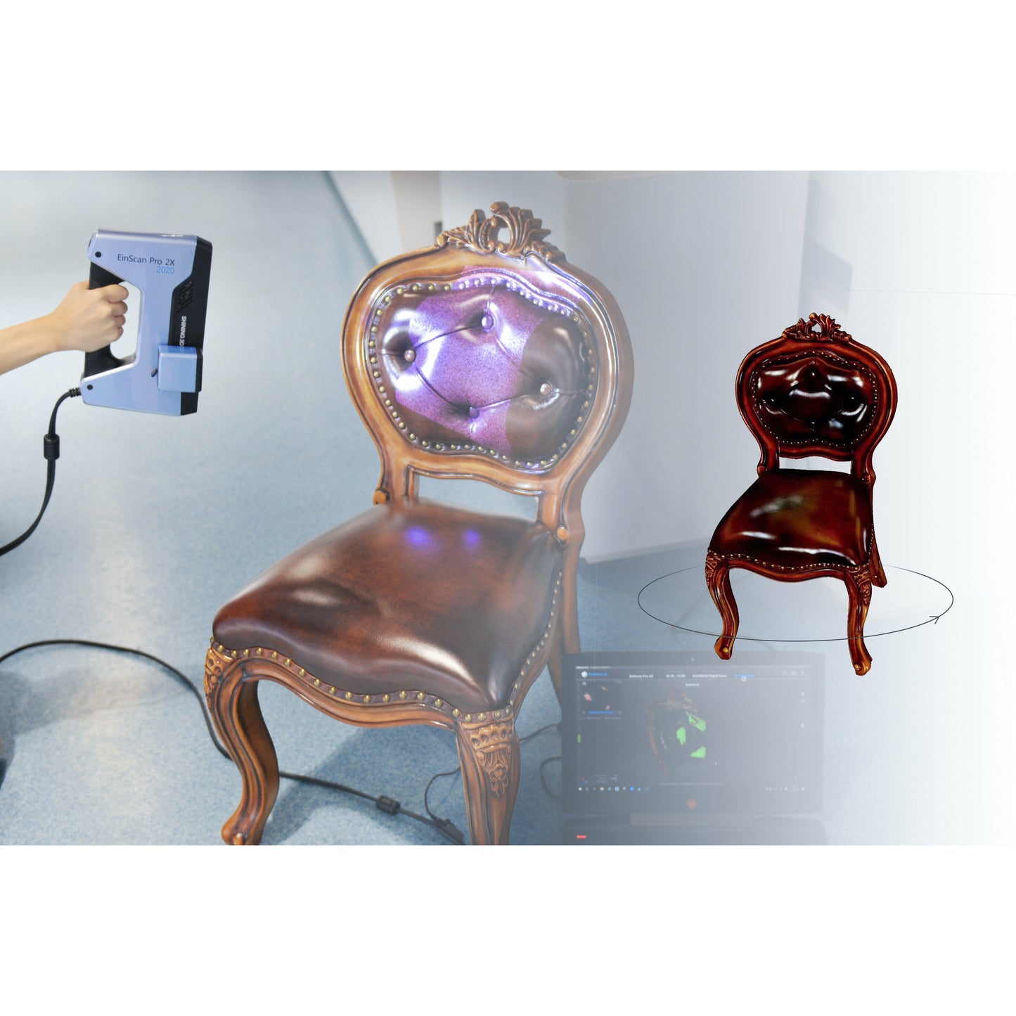 EinScan Pro 2X V2 Handheld 3D Scanner w/ Automated Turntable & Tripod